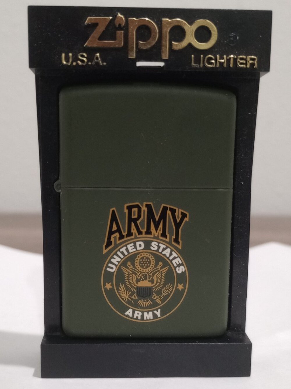 VINTAGE 90s ZIPPO UNITED STATES ARMY OLIVE DRAB LIGHTER UNFIRED (NOS)